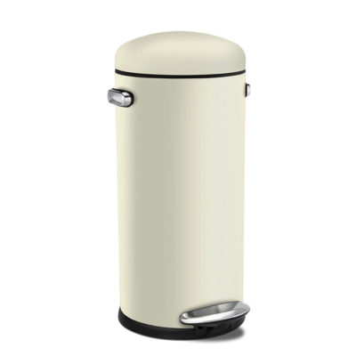 Simplehuman 30L Retro Round Pedal Bin – Cream